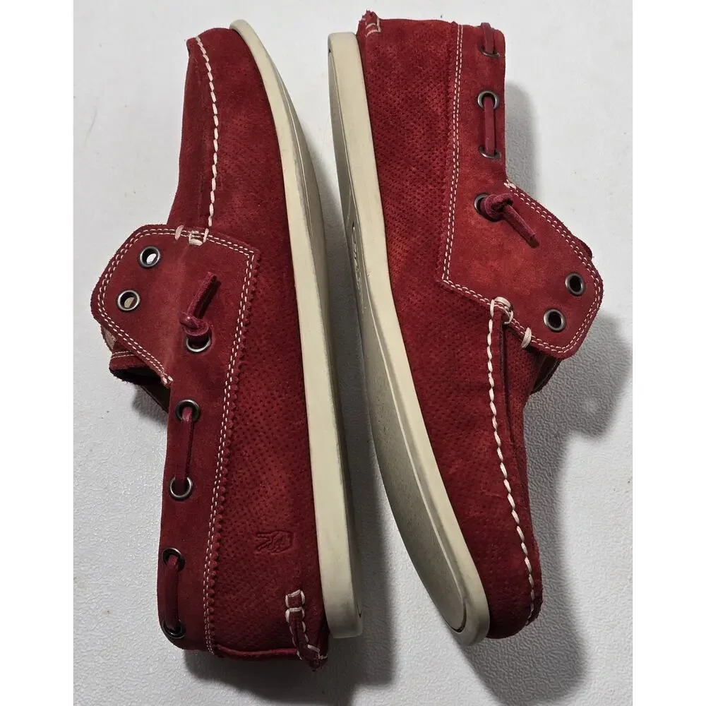 John Varvatos Firebrick Red Schooner Shoe Laceless Star USA Suede Sz. 7.5